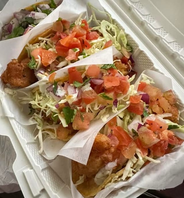 #12 3 Fish Tacos & Soda.