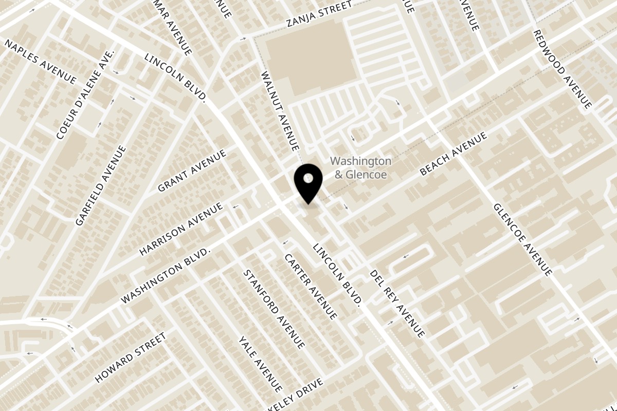 Map showing the location of Baja California Tacos Marina Del Rey on 4002 Lincoln Blvd in Marina Del Rey
